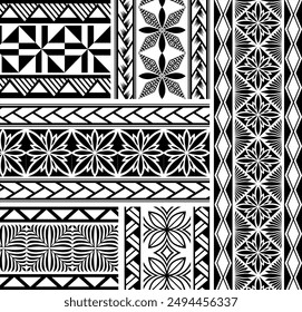 Polynesian tattoo tribal background design. Samoan pattern decorative wallpaper. 