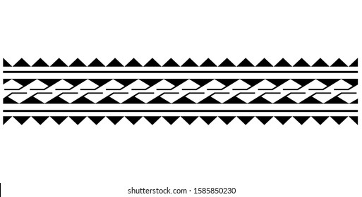 Polynesian tattoo tribal band design. Samoan tattoo tribal border.