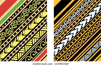 Polynesian tattoo tribal band design. Samoan tattoo tribal border.