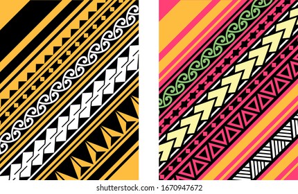 Polynesian tattoo tribal band design. Samoan tattoo tribal border.