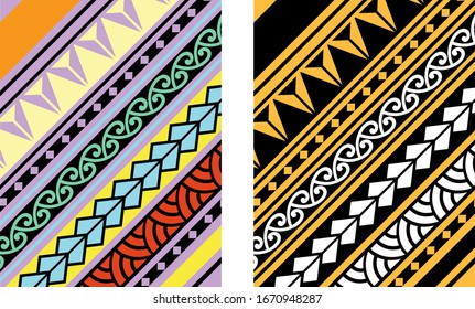 Polynesian tattoo tribal band design. Samoan tattoo tribal border.