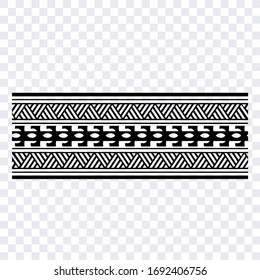 Polynesian tattoo tribal band design. Samoan tattoo tribal border.