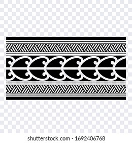 Polynesian tattoo tribal band design. Samoan tattoo tribal border.