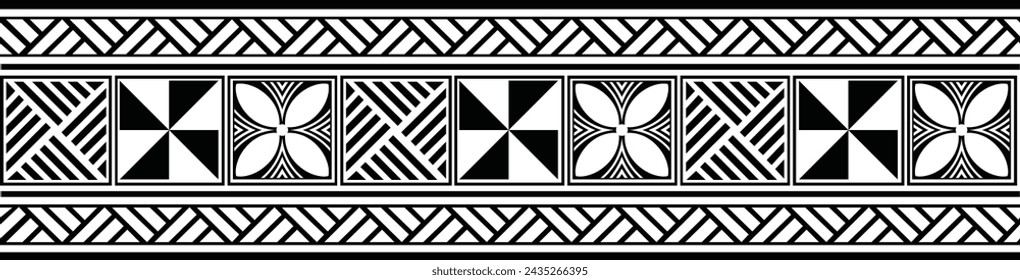 Polynesian tattoo tribal band design. Samoan tattoo tribal border.