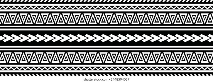 Polynesian tattoo tribal band design. Samoan tattoo tribal border.