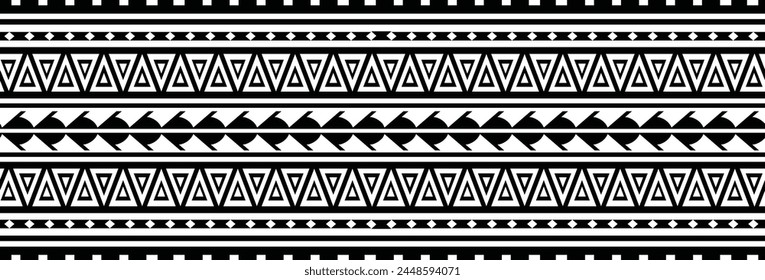 Polynesian tattoo tribal band design. Samoan tattoo tribal border.