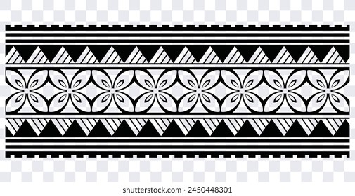 Polynesian tattoo tribal band design. Samoan tattoo tribal border.