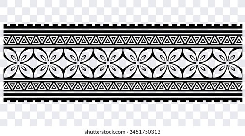 Polynesian tattoo tribal band design. Samoan tattoo tribal border.