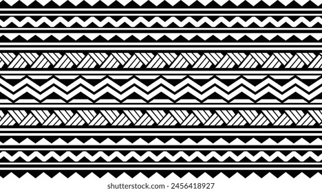 Polynesian tattoo tribal band design. Samoan tattoo tribal border.