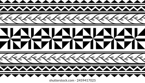 Polynesian tattoo tribal band design. Samoan tattoo tribal border.