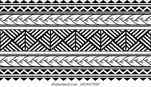 Polynesian tattoo tribal band design. Samoan tattoo tribal border.