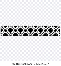 Diseño de banda tribal tatuaje polinesio. Frontera tribal tatuada samoana. Patrón decorativo sin costuras.