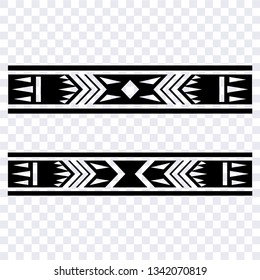 Polynesian tattoo tribal band vector design. Samoan tribal tattoo border.