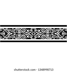 Polynesian tattoo tribal band vector design. Samoan tribal tattoo border. Maori arm tattoo