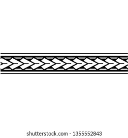 Polynesian tattoo tribal band vector design. Samoan tribal tattoo border.