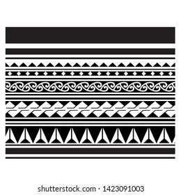 Polynesian tattoo tribal band vector design. Samoan pattern arm sleeve tattoo sketch.