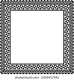 Polynesian tattoo tribal border frame design. Samoan tattoo tribal border.