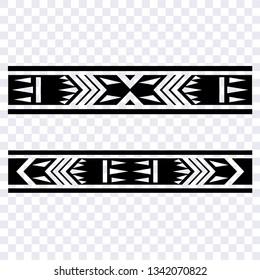 Polynesian tattoo tribal designs. Samoan tattoo tribal band. Tribal tattoo maori, polynesian tattoo tribal abstract design, black samoan ornament vector isolated on white background