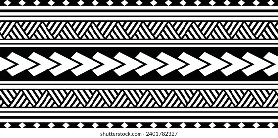 Polynesian tattoo tribal designs. Samoan tattoo tribal band. Moana pattern.