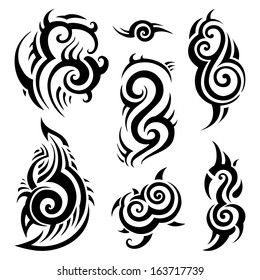 Polynesian Tattoo Tribal Pattern Set Vector Stock Vector (Royalty Free ...