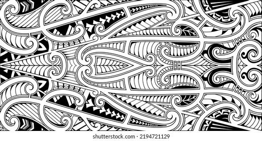 Polynesian traditional ethnic style ornamental print