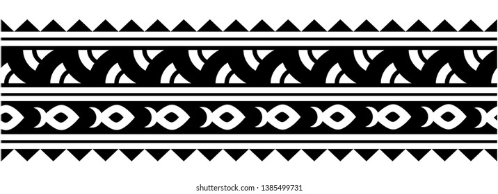 Polynesian Tribal Tattoo Designs, Polynesian armband.  Make a Stencil forearm Tattoo. Design Border.