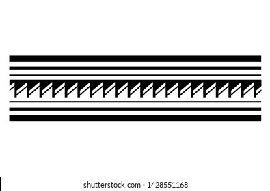 Polynesian Tribal Tattoo Designs, Polynesian armband.  Make a Stencil forearm Tattoo. Design Border.