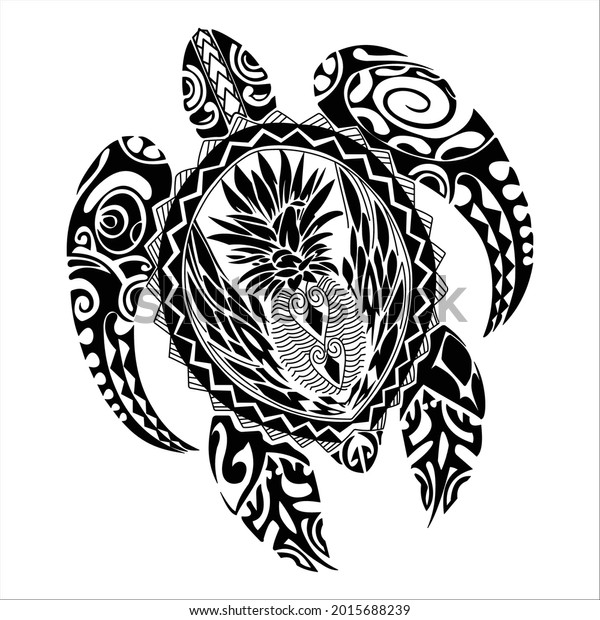 Polynesian Turtle Tattoo Redraw Vector Stock Vector (Royalty Free ...