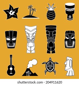 Polynesian Vector Icon Set