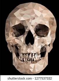 polynomial skull, low poly skull, skull from triangles