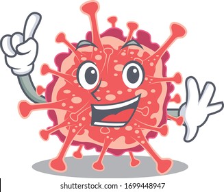 Polyploviricotina mascot character design with one finger gesture