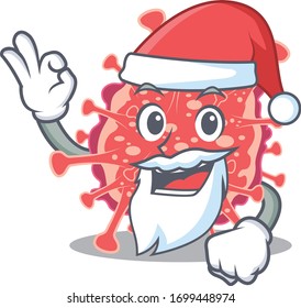 Polyploviricotina Santa cartoon character with cute ok finger