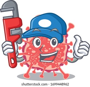 Polyploviricotina Smart Plumber cartoon character design with tool