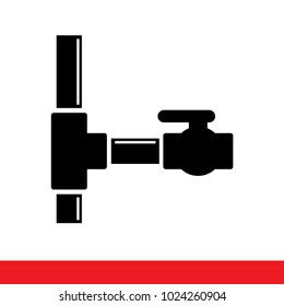 Polypropylene pipe faucet connection coupling vector icon