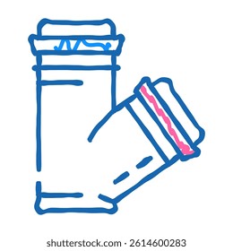 polypropylene plastic pipes doodle icon sketch vector. polypropylene plastic pipes sign. isolated symbol illustration