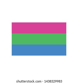 Polysexual flag symbol vector icon. LGBT symbol Isolated on white background