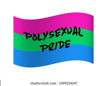 Polysexual pride flag background. Polysexuality. Gender identitie. LGBTO movement. LGBTQ community.  Vector illustration.  