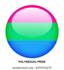 BOTÓN de la bandera del ORGULLO POLISAXUAL sobre fondo blanco
