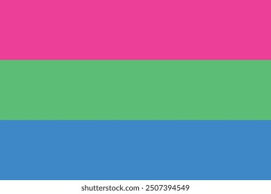 Polysexual pride flag. The graphic element saved as a vector illustration in the EPS file format for used in artistic and design projects.