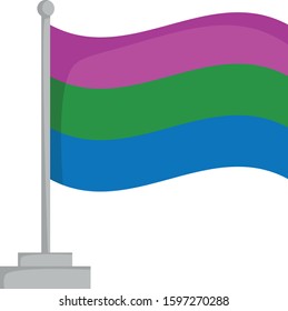 Polysexual pride flag isolated on white background Vector Illustration