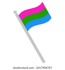 Polysexual pride flag. LGBTQ flag in shape