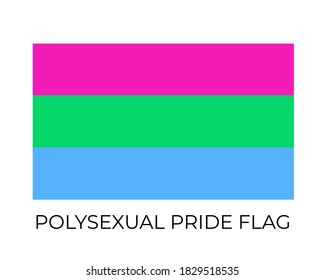 Banderas del arcoiris del Orgullo Polisexual. Símbolo de la comunidad LGBT. Identidad sexual de la bandera del vector. Plantilla fácil de editar para banners, carteles, diseño de logotipo, etc.