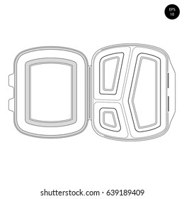 Polystyrene Food Boxes view from above, vector image