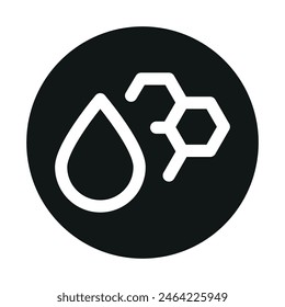 Icono de línea de grasa poliinsaturada negro. Información nutricional. 