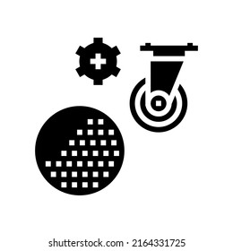 polyurethane elastomer glyph icon vector. polyurethane elastomer sign. isolated contour symbol black illustration
