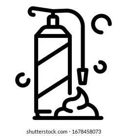 Polyurethane foam bottle icon. Outline polyurethane foam bottle vector icon for web design isolated on white background