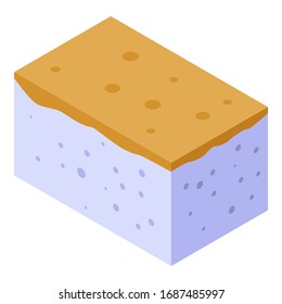 Icono de acabado de espuma de poliuretano. Isométrico del icono vectorial de acabado de espuma de poliuretano para el diseño web aislado en fondo blanco