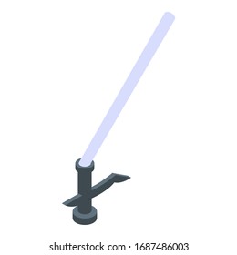 Icono de tubo de espuma de poliuretano. Isométrico del icono vectorial de tubo de poliuretano para el diseño web aislado en fondo blanco