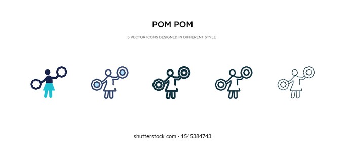 pom pom icon in different style vector illustration. two colored and black pom vector icons designed in filled, outline, line and stroke style can be used for web, mobile, ui