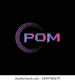 POM Letter Initial Logo Design Template Vector Illustration